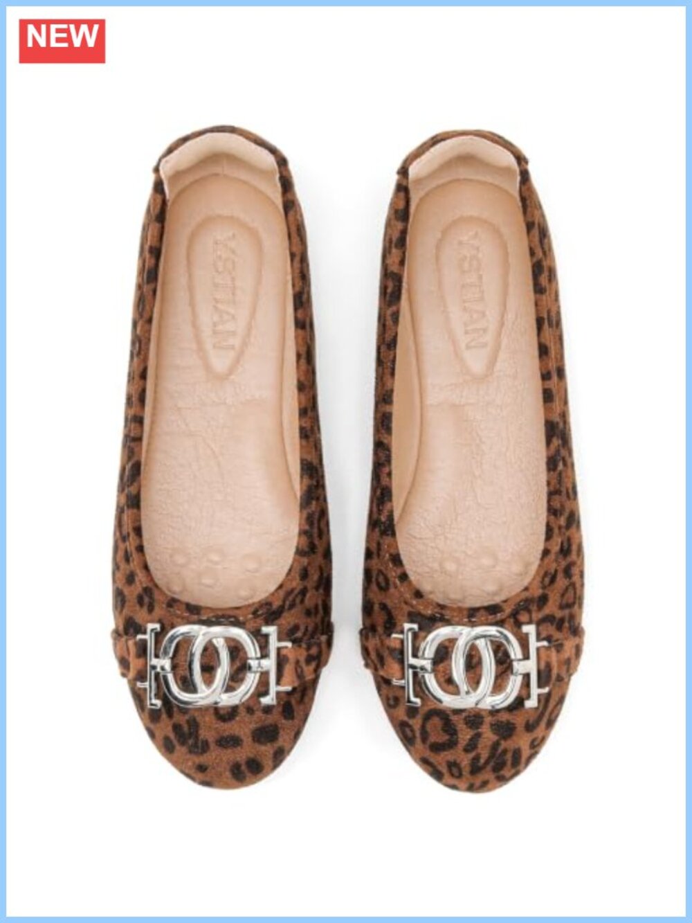Suede Ballet Flats Slip On Round Toe Cushioned Dress Shoes